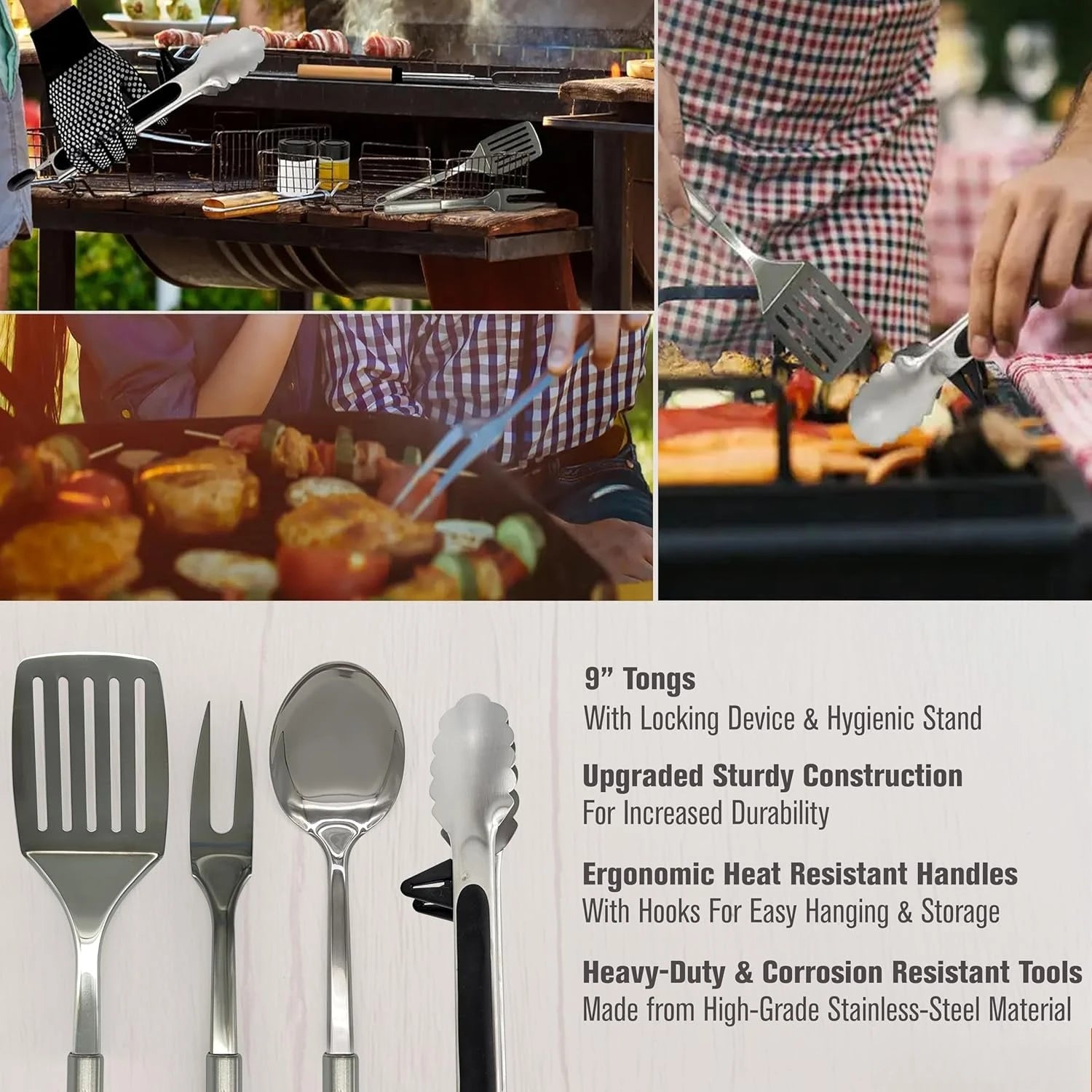 Grilling and Camping Cooking Utensils Set for the Outdoors BBQ - Camping Utensil Set Camping Kitchen Set Cookware Accessories