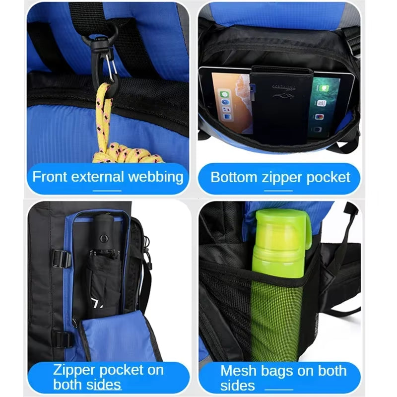 90L Waterproof Hiking Camping Backpack Trekking Bag Rucksack Large Capacity Travel Outdoor Sports Bags Camping Equipments