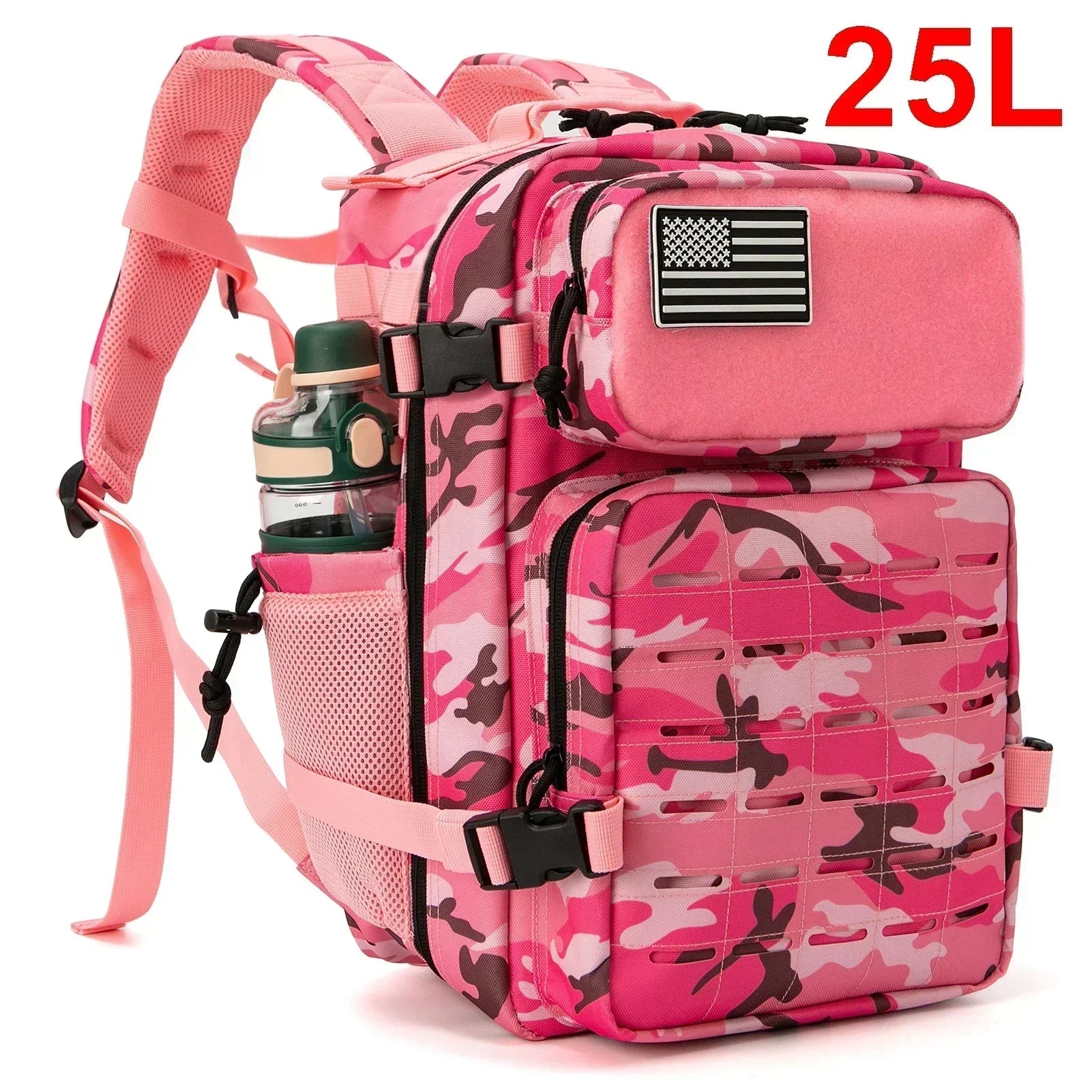 25/45L Women/Men Tactical Backpack School Bag Outdoor Camping Equipment Back Pack Gym Rucksack Treeking with Dual Cup Holder
