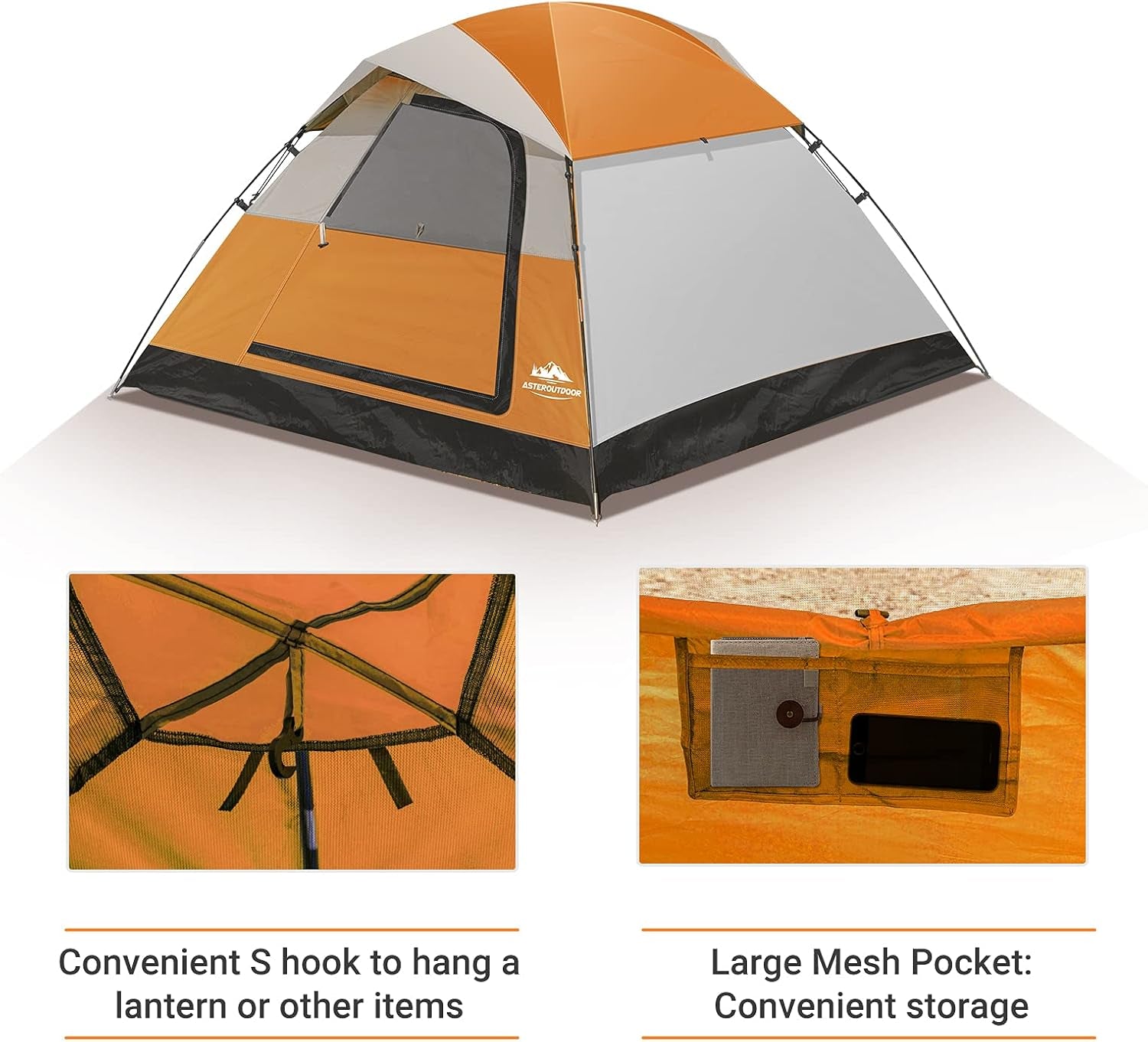 Camping Dome Family Tent 3/4/6 Person Camp Waterproof Tent for Outdoor Hiking Fishing Backyard Campouts, Roomy & Lightweight, Easy Setup, Carry Bag Included
