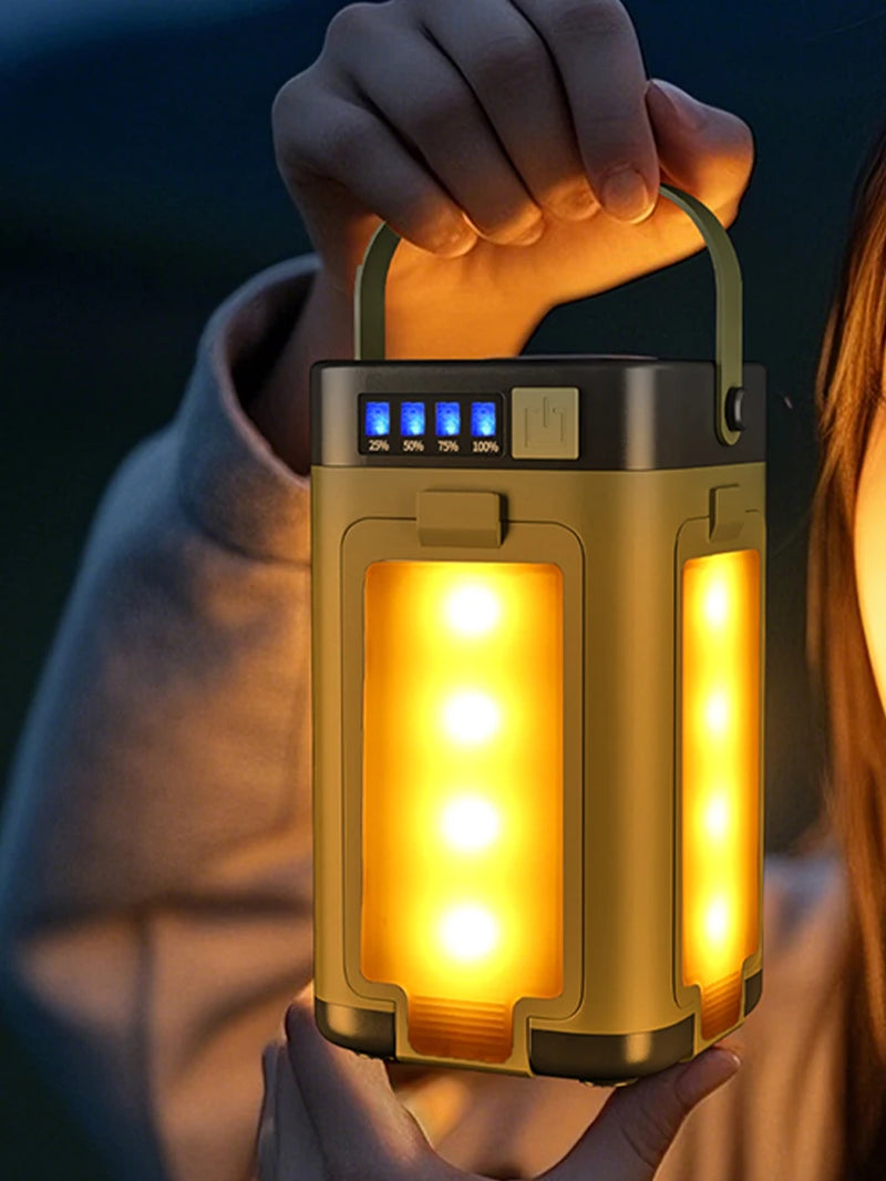 Foldable Camping Light Power Bank Solar Camping Lantern Portable Flashlight LED Tent Light for Camping Hiking Fishing