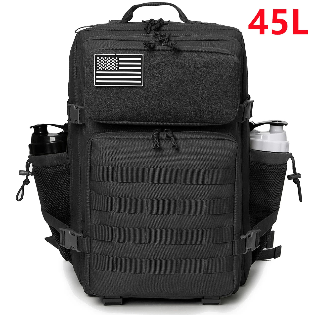 25/45L Women/Men Tactical Backpack School Bag Outdoor Camping Equipment Back Pack Gym Rucksack Treeking with Dual Cup Holder