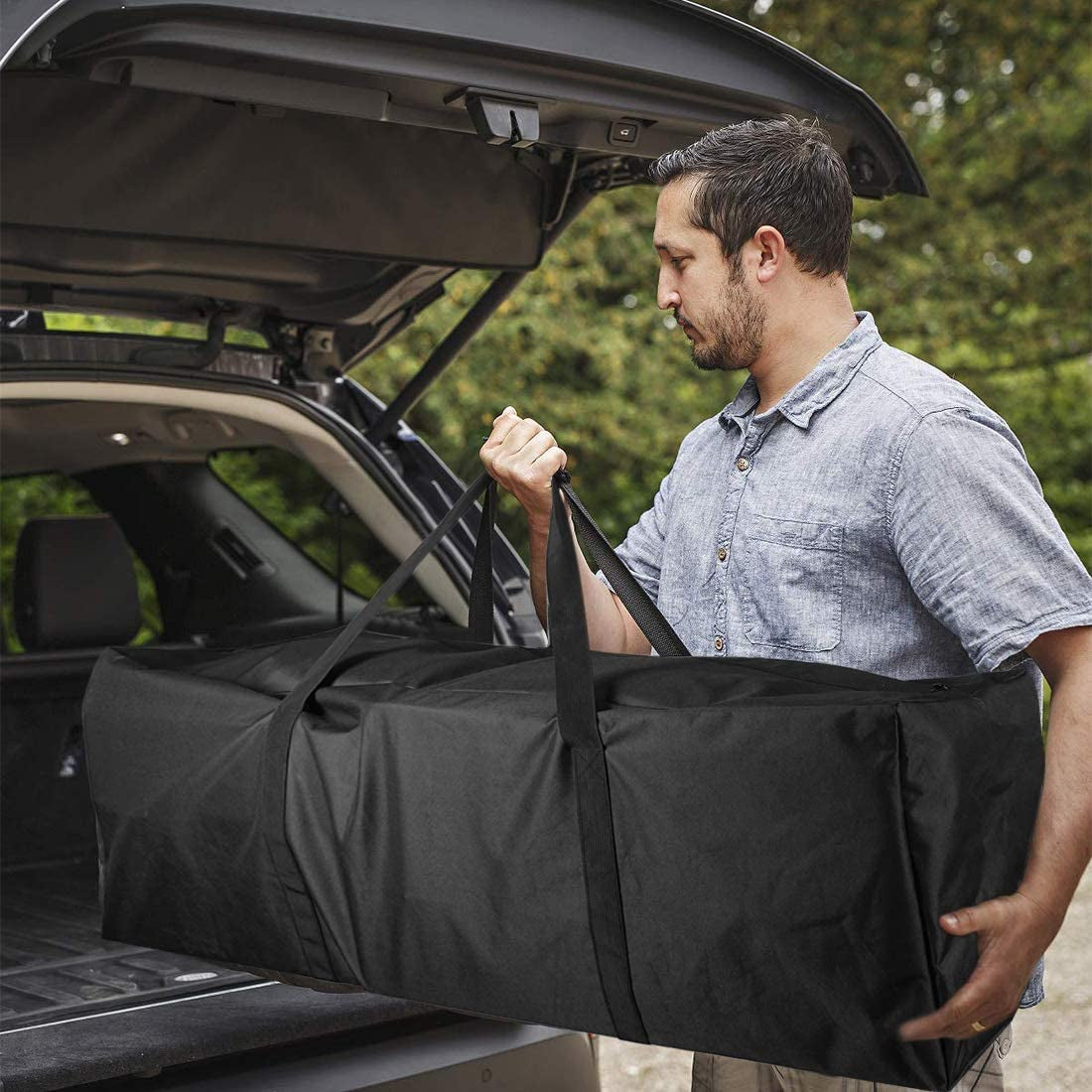 Sports Duffle Bag - Extra Large Travel Duffel Luggage Bag with Upgrade Zipper, Sturdy & Water Resistant, Black (Black 47Inch 2Pack)