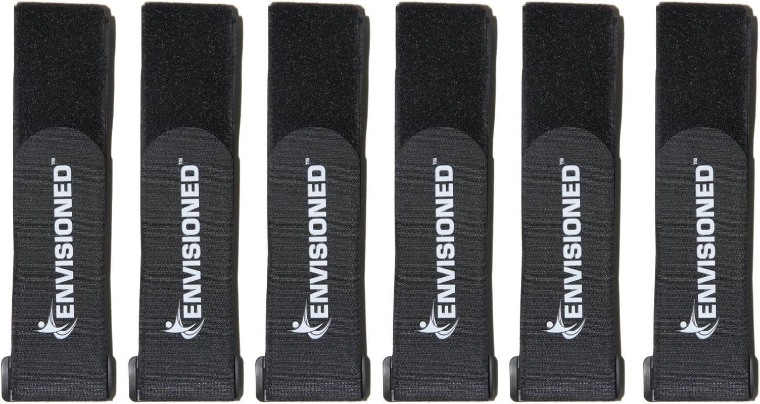 Reusable Cinch Straps 2" X 40" (Usable Length Is 34") - 6 Pack, Multipurpose Strong Gripping, Quality Hook and Loop Securing Straps (Black)