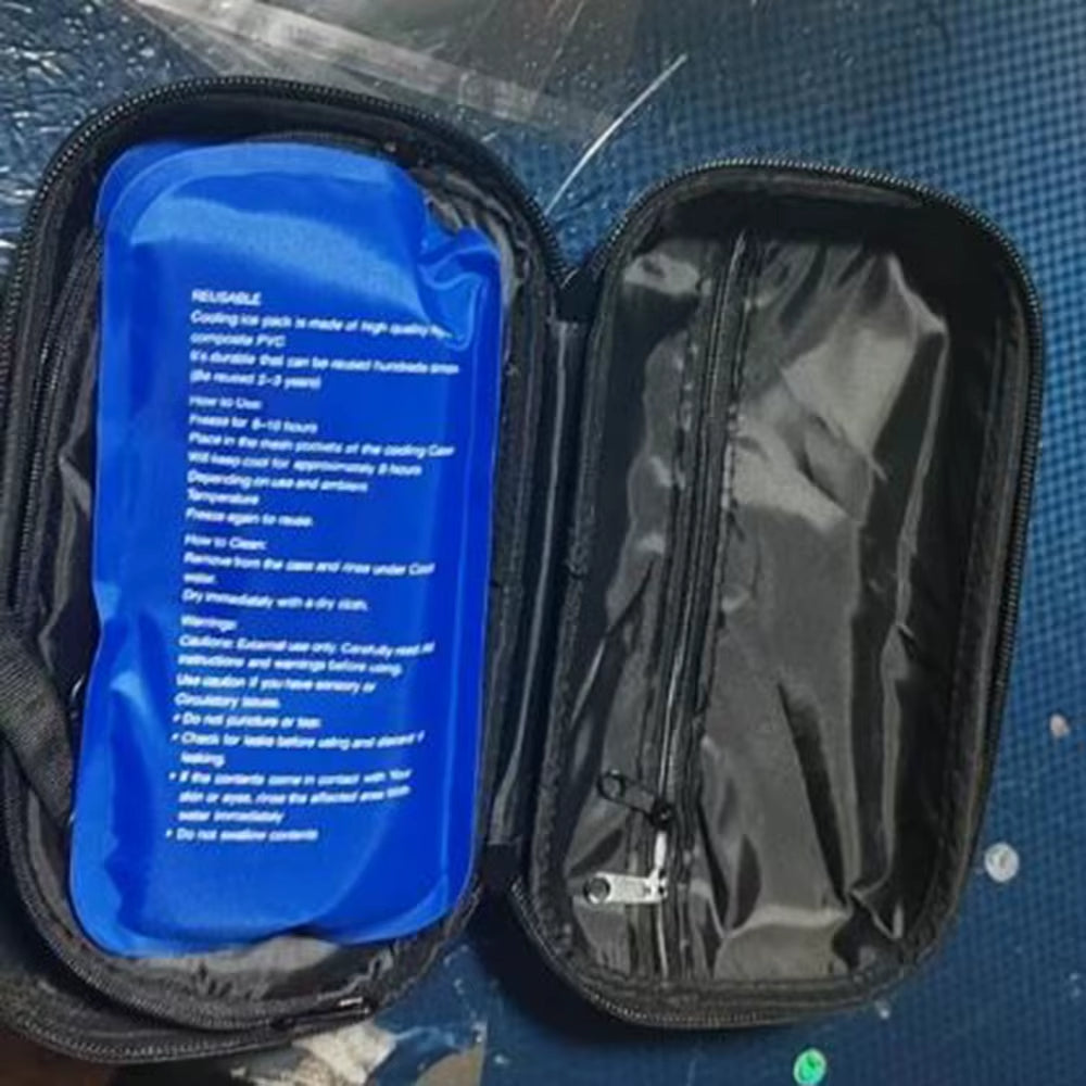 Insulin Cooler Travel Case TSA Approved Refrigerated Pharmaceutical Cooler with Thermometer 2 Ice Packs for Travel, Blue