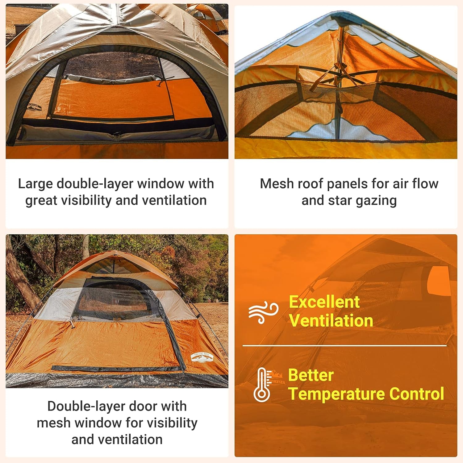 Camping Dome Family Tent 3/4/6 Person Camp Waterproof Tent for Outdoor Hiking Fishing Backyard Campouts, Roomy & Lightweight, Easy Setup, Carry Bag Included