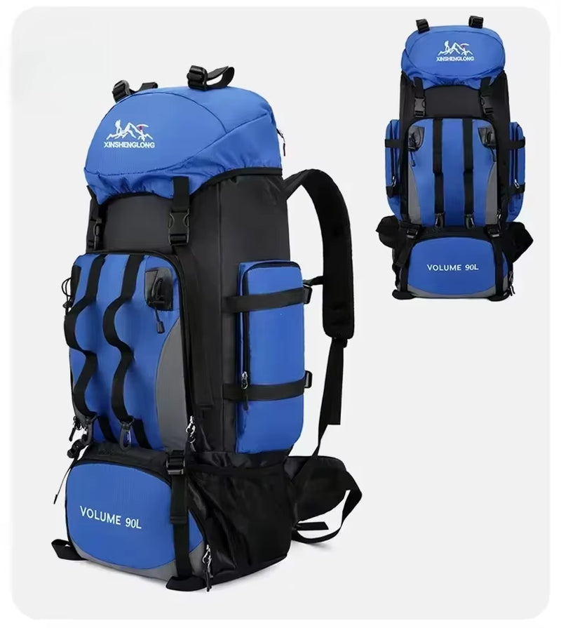 90L Waterproof Hiking Camping Backpack Trekking Bag Rucksack Large Capacity Travel Outdoor Sports Bags Camping Equipments