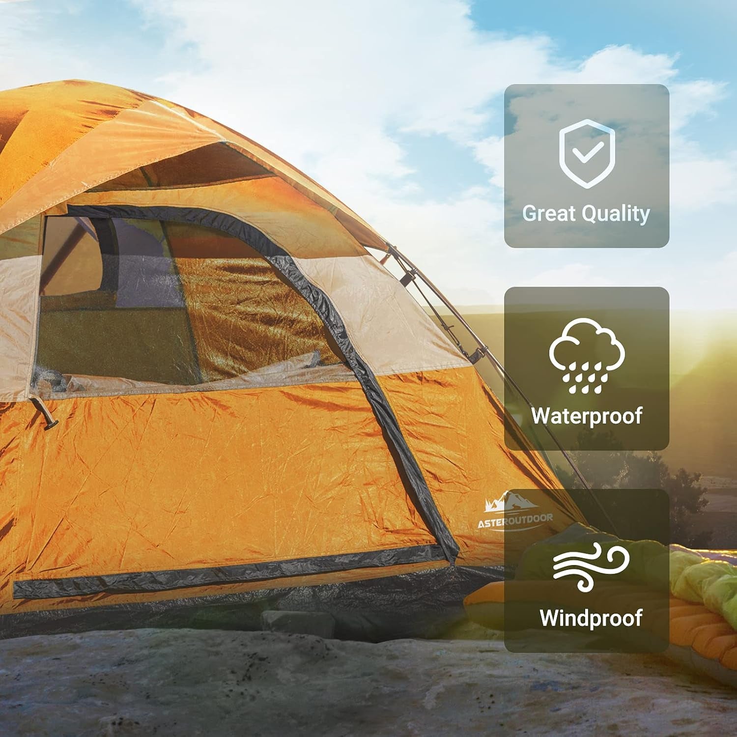 Camping Dome Family Tent 3/4/6 Person Camp Waterproof Tent for Outdoor Hiking Fishing Backyard Campouts, Roomy & Lightweight, Easy Setup, Carry Bag Included