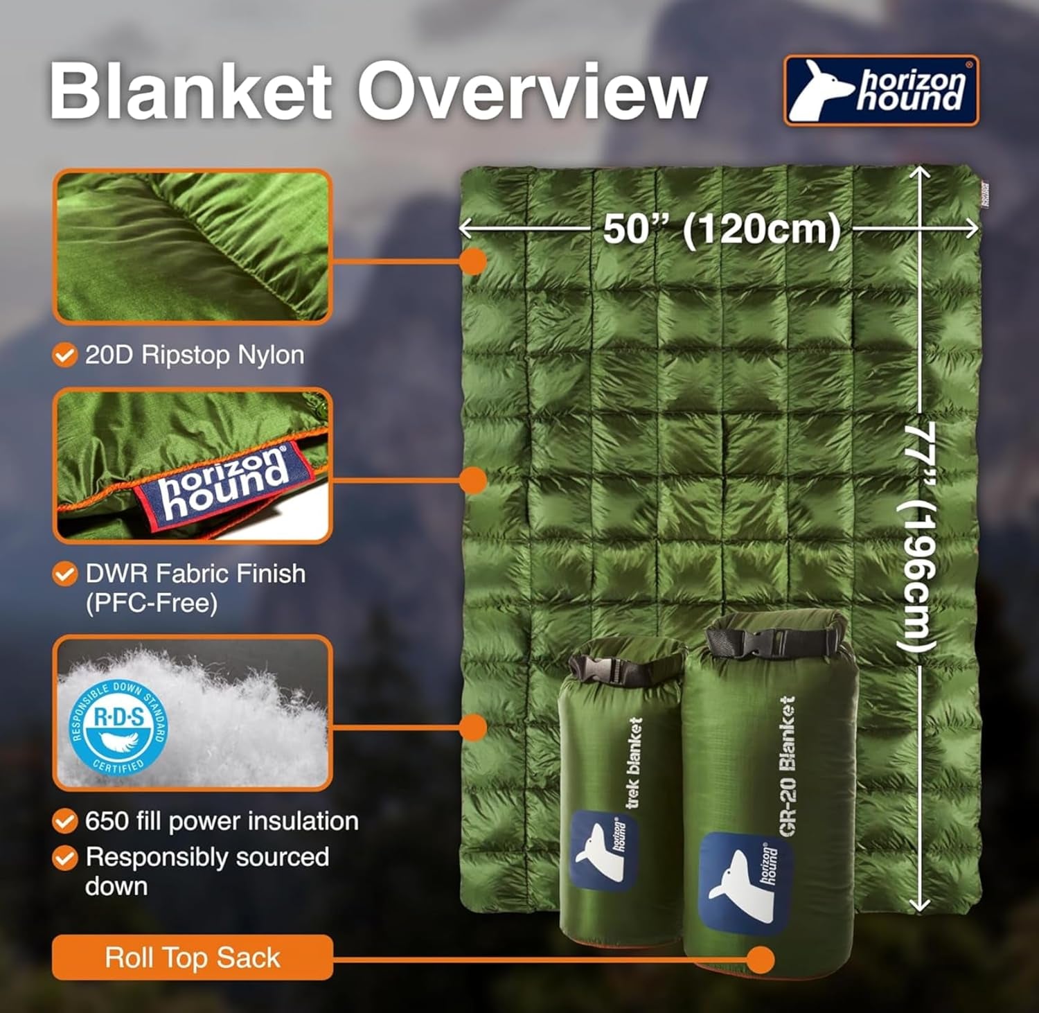 down Camping Blanket - Outdoor Travel Quilt | Sustainable, Insulated, Lightweight & Warm Gear for Sleep, Camping, Stadium, Hiking & Festivals | Water Resistant, Packable & Compact