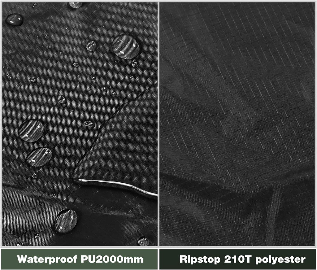 Hammock Rain Fly Camping Tarp Waterproof, 10X10Ft Lightweight Backpacking Rain Tarp Shelter for Hiking Outdoor, Black