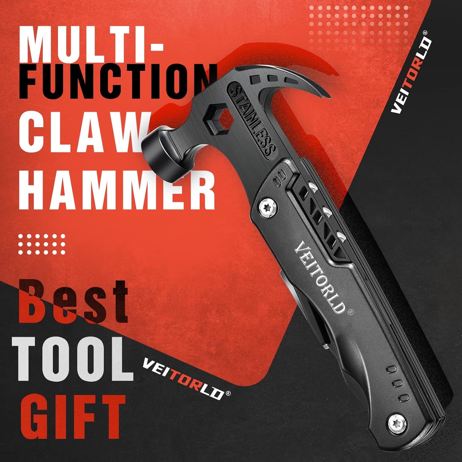 Christmas Stocking Stuffers, Gifts for Men Dad, Anniversary Birthday Gifts Idea for Him Husband Boyfriend, All in One Tools Hammer Multitool, Camping Hunting Hiking Xmas Presents, Cool Gadget