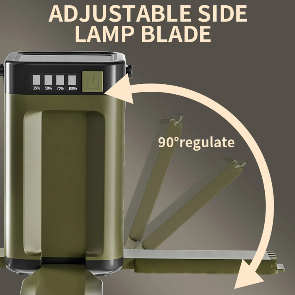 Foldable Camping Light Power Bank Solar Camping Lantern Portable Flashlight LED Tent Light for Camping Hiking Fishing