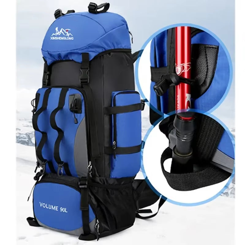 90L Waterproof Hiking Camping Backpack Trekking Bag Rucksack Large Capacity Travel Outdoor Sports Bags Camping Equipments