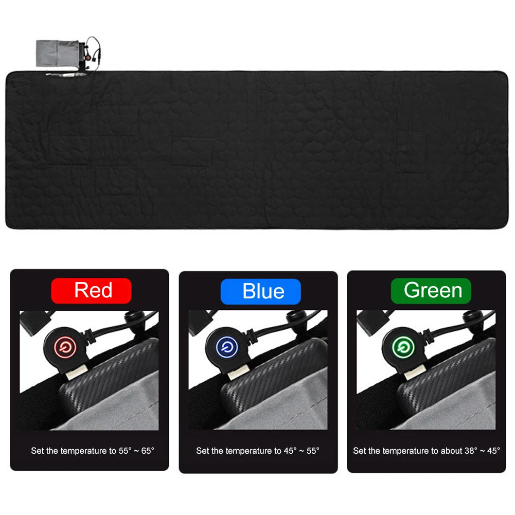 USB Heating Sleeping Mat Adjustable Temperature Camping Heated Sleeping Mattress Camping Warming Mattress for Camping Tent Mat