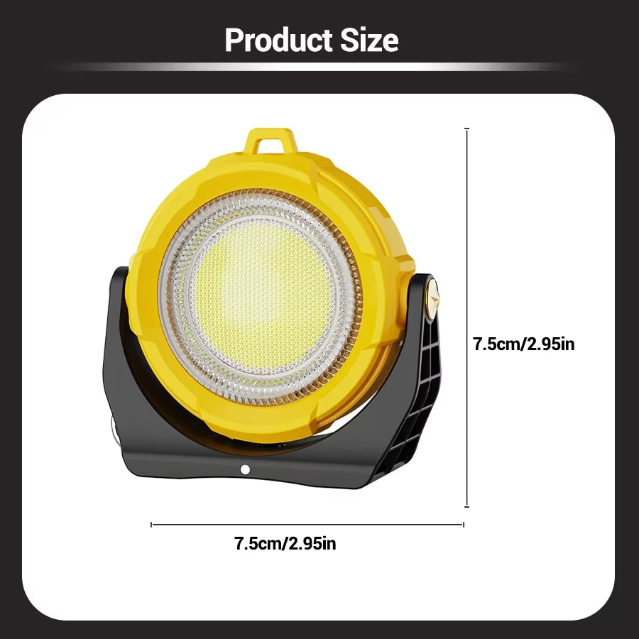COB Portable Solar Lamp Type C Rechargeable Torch with Tail Magnetic Attraction Flashlight Emergency LED Camping Lighting Lamp