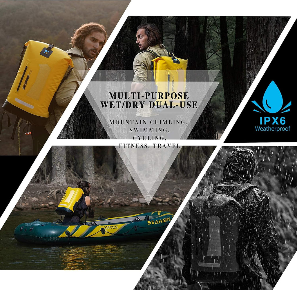 Waterproof Backpack for Men 20L/30L/40L, Floating Dry Bag Kayak, Dry Backpack Hiking