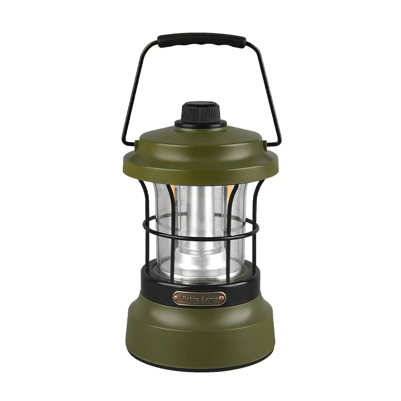 Retro Lamp Portable Camping Lantern USB Recharge Camping Tent Travel Light Vintage Outdoor Lighting Camping Equipment Flashlight