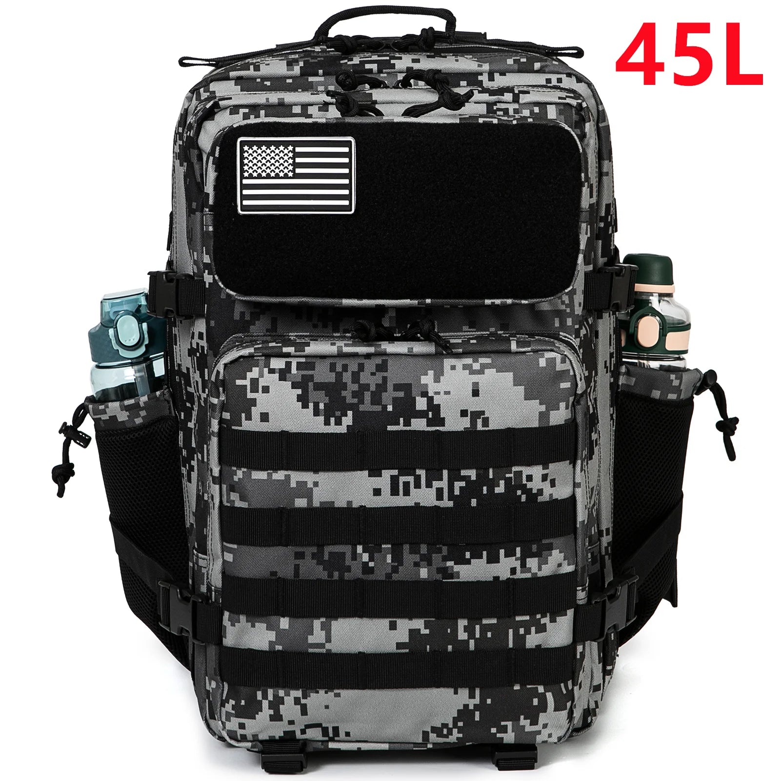 25/45L Women/Men Tactical Backpack School Bag Outdoor Camping Equipment Back Pack Gym Rucksack Treeking with Dual Cup Holder