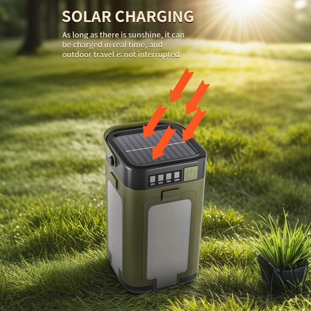 Foldable Camping Light Power Bank Solar Camping Lantern Portable Flashlight LED Tent Light for Camping Hiking Fishing
