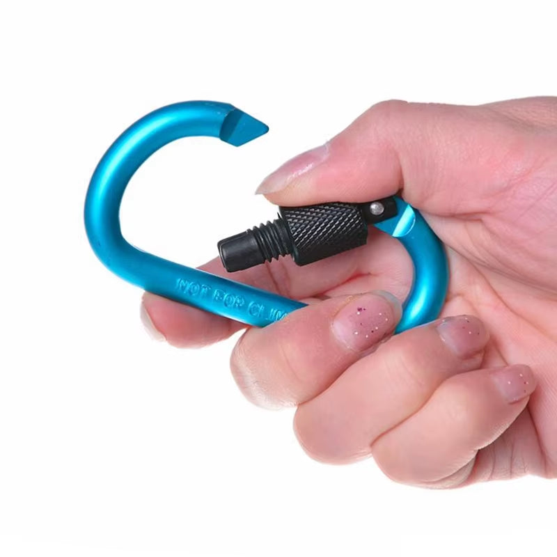 Carabiner Clips with Screw Gate 4Pcs Carabiners Hiking Clips with 7.5Mm Diameter Aluminum Rod EDC Outdoor Camping Equipment Hook