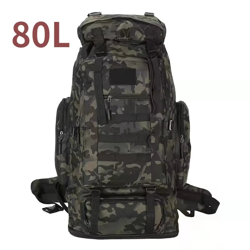80L/100L Mountaineering Bag Climb Bag Tactical Backpacks Large Backpack Outdoors Hiking Camping Travel Bags