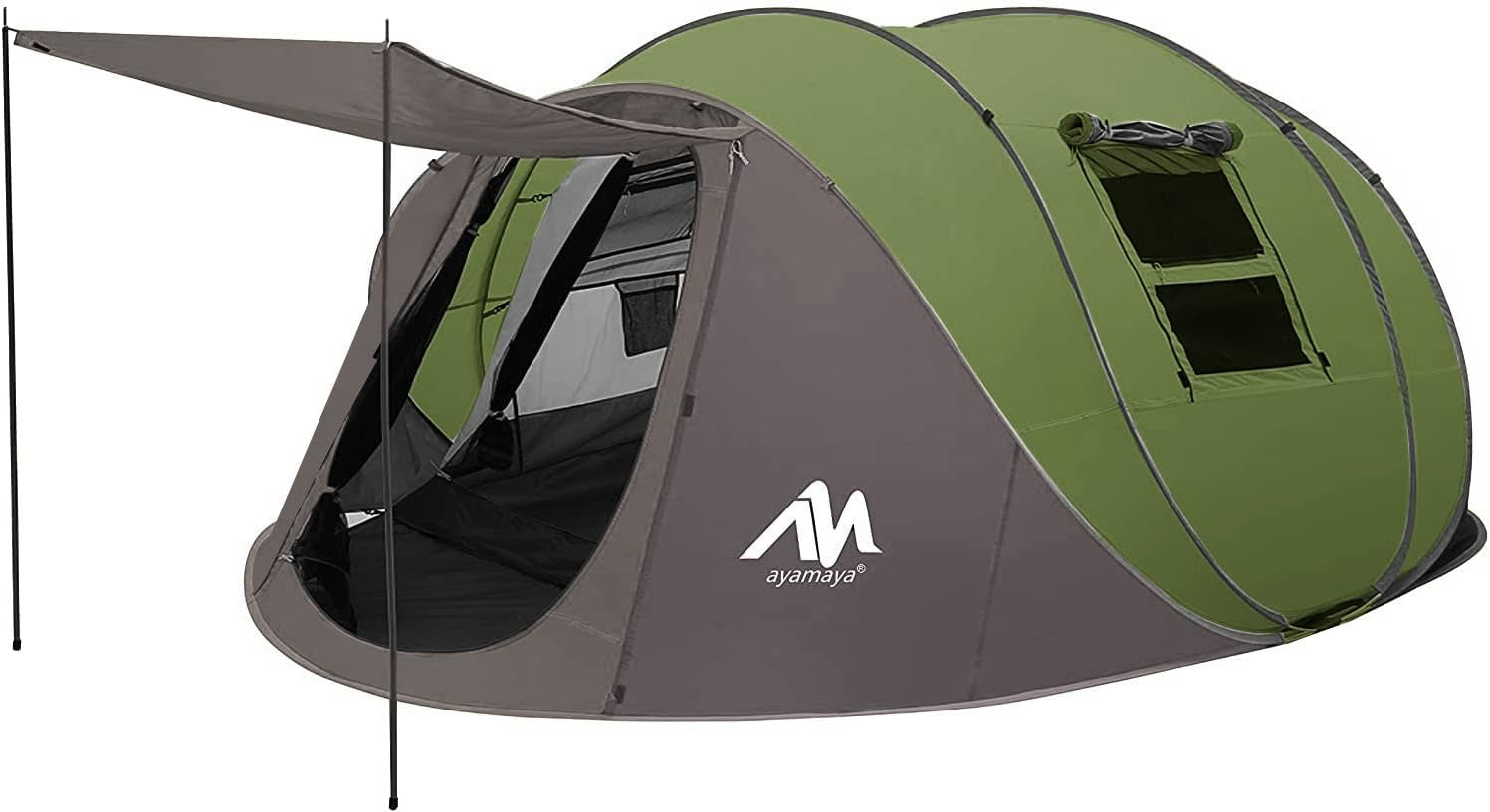 6 Person Easy Pop up Tents for Camping -  Double Layer Waterproof Instant Tent with Vestibule & Porch, Large Size Family Tent Automatic Setup for 4-6 People Camping Hiking (Poles Included)