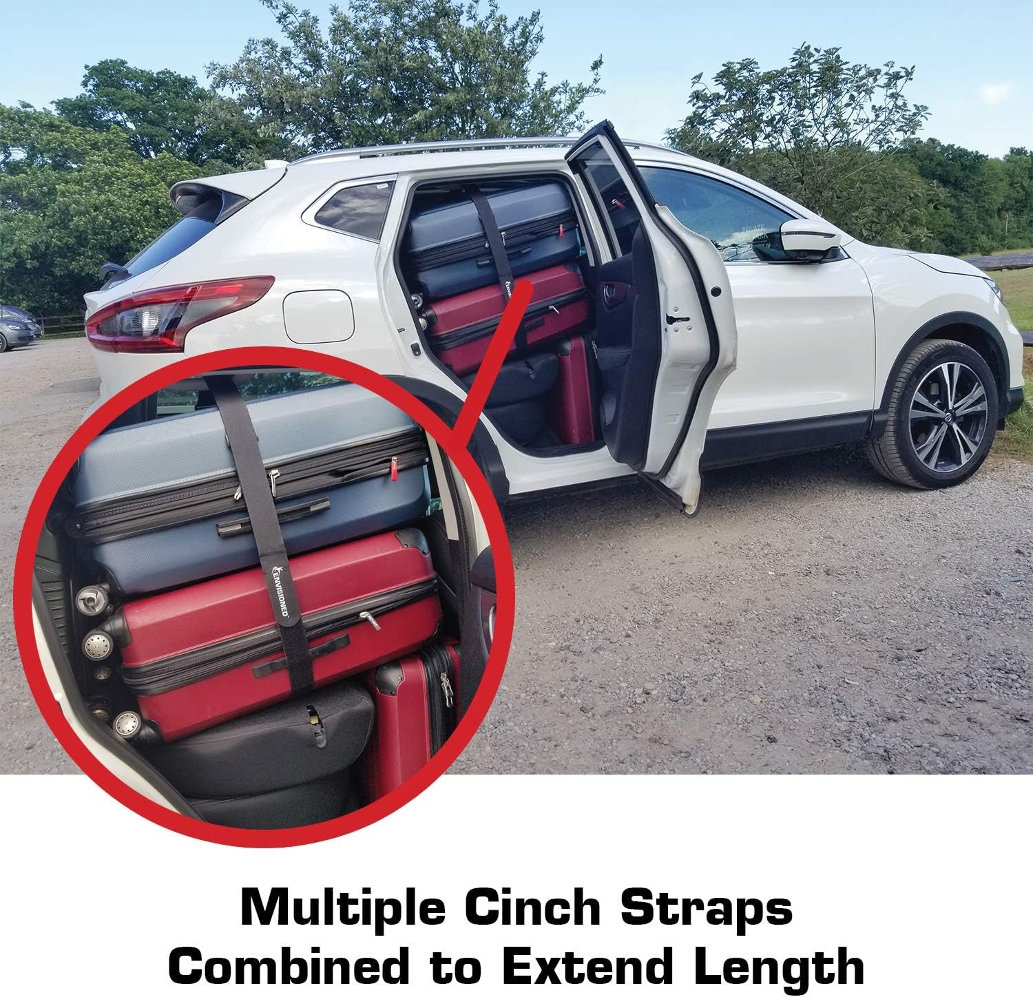 Reusable Cinch Straps 2" X 40" (Usable Length Is 34") - 6 Pack, Multipurpose Strong Gripping, Quality Hook and Loop Securing Straps (Black)