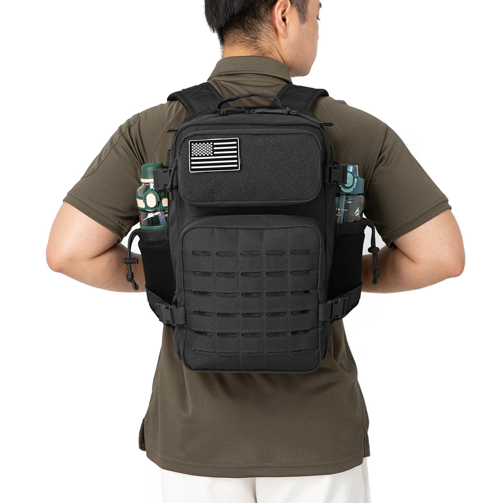 25/45L Women/Men Tactical Backpack School Bag Outdoor Camping Equipment Back Pack Gym Rucksack Treeking with Dual Cup Holder