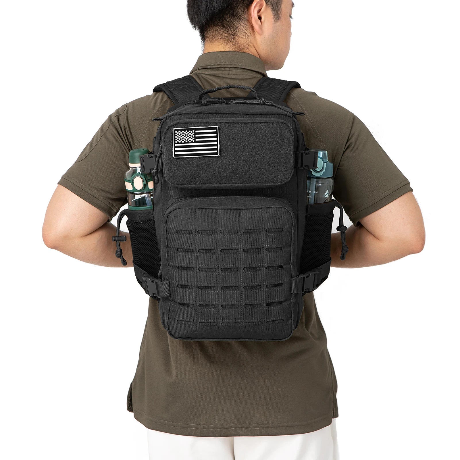 25/45L Women/Men Tactical Backpack School Bag Outdoor Camping Equipment Back Pack Gym Rucksack Treeking with Dual Cup Holder