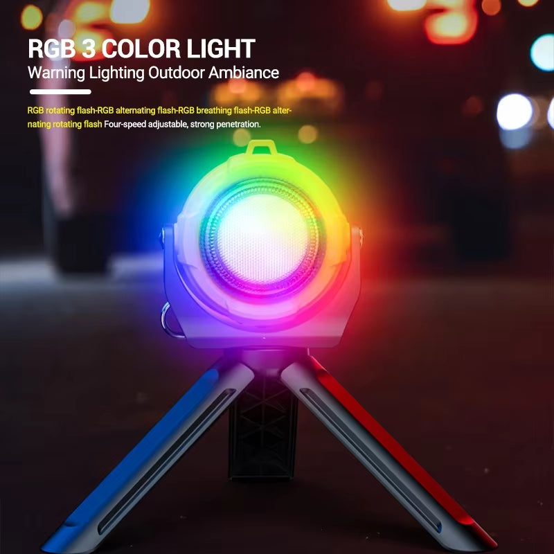 COB Portable Solar Lamp Type C Rechargeable Torch with Tail Magnetic Attraction Flashlight Emergency LED Camping Lighting Lamp