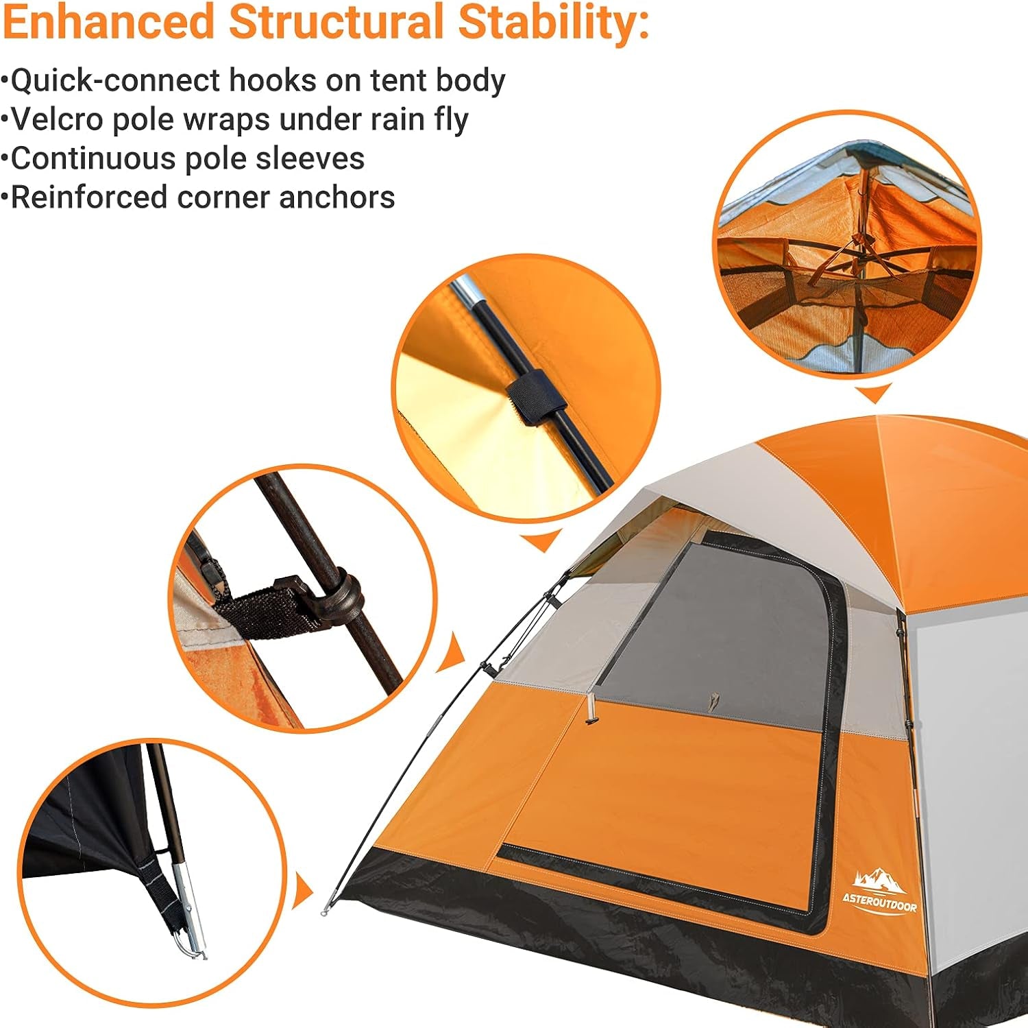 Camping Dome Family Tent 3/4/6 Person Camp Waterproof Tent for Outdoor Hiking Fishing Backyard Campouts, Roomy & Lightweight, Easy Setup, Carry Bag Included