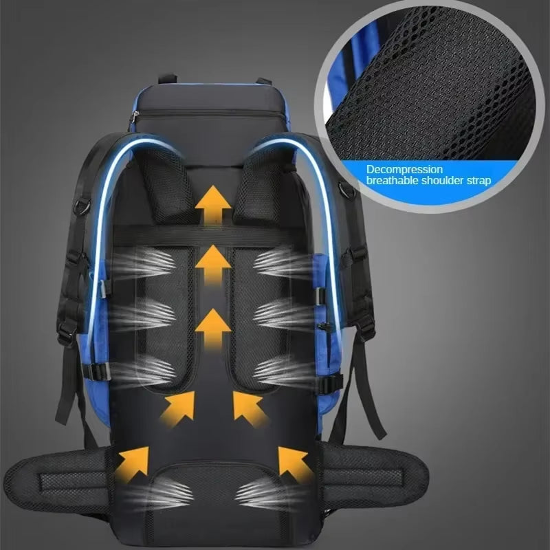 90L Waterproof Hiking Camping Backpack Trekking Bag Rucksack Large Capacity Travel Outdoor Sports Bags Camping Equipments