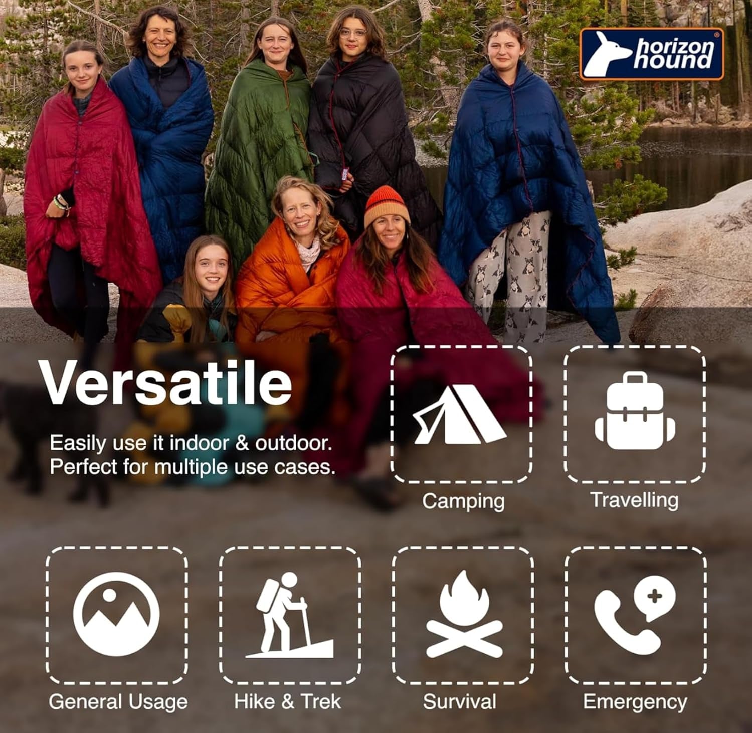 down Camping Blanket - Outdoor Travel Quilt | Sustainable, Insulated, Lightweight & Warm Gear for Sleep, Camping, Stadium, Hiking & Festivals | Water Resistant, Packable & Compact