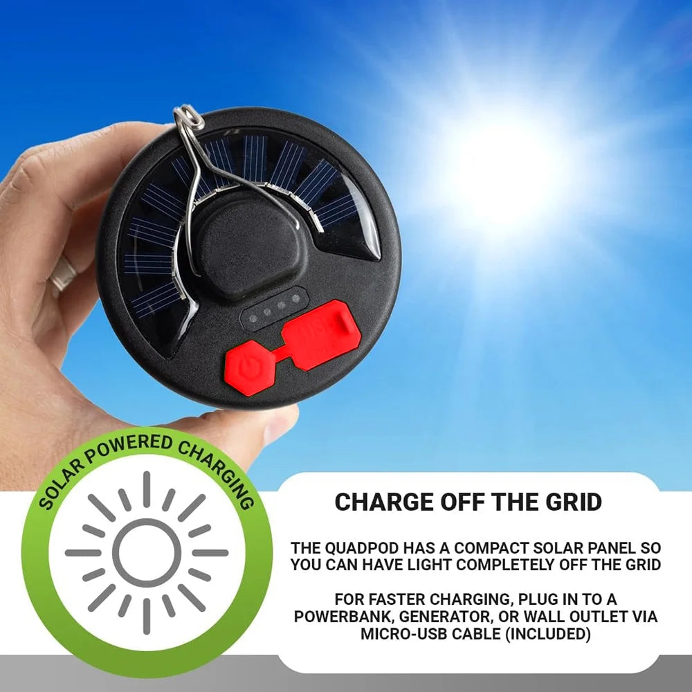 3 in 1 Solar Camping Light with Hook, 2400Mah Rechargeable Camping Lantern, Foldable Camping Light for Outdoors Night Light Camping Tent Light